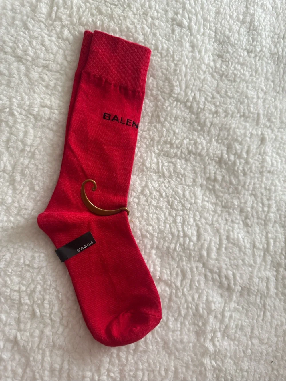 🛍️ Fashion Red Crew Sock with Subtle Black Logo